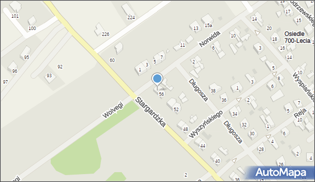 Choszczno, Stargardzka, 58, mapa Choszczno