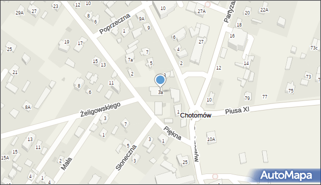 Chotomów, Strażacka, 3a, mapa Chotomów