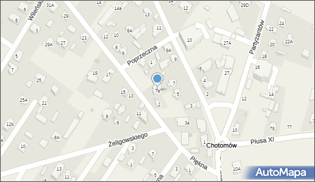 Chotomów, Strażacka, 7a, mapa Chotomów