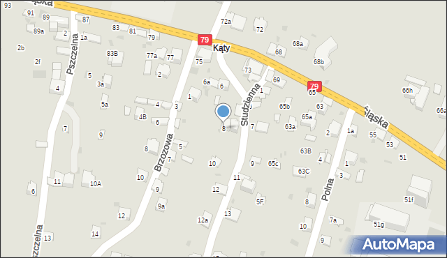 Chrzanów, Studzienna, 8, mapa Chrzanów