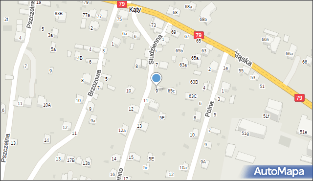 Chrzanów, Studzienna, 9, mapa Chrzanów