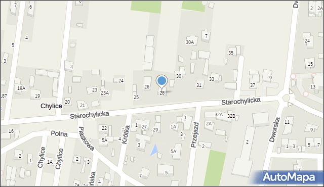 Chylice, Starochylicka, 28, mapa Chylice