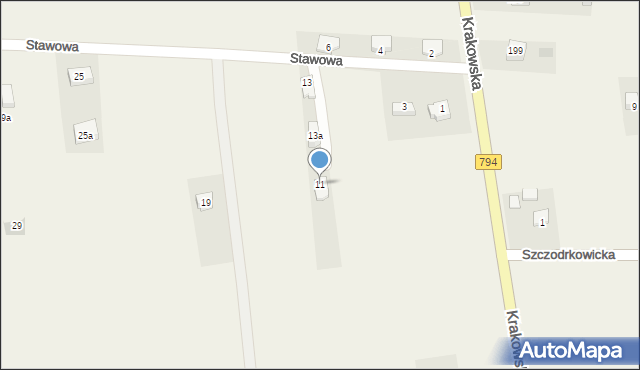 Cianowice, Stawowa, 11, mapa Cianowice