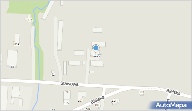 Cieszyn, Stawowa, 101A, mapa Cieszyna