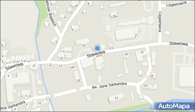 Cieszyn, Stawowa, 16, mapa Cieszyna