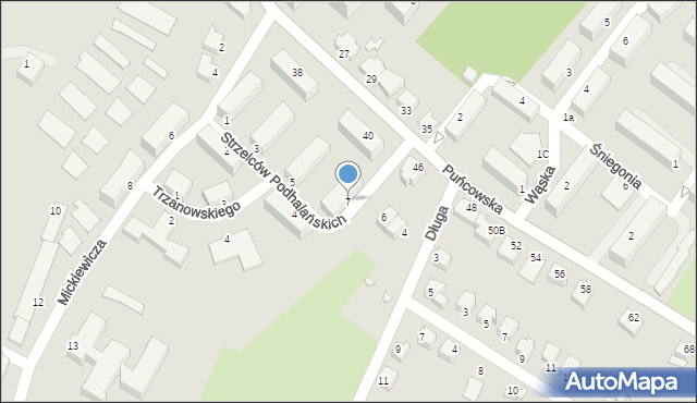 Cieszyn, Strzelców Podhalańskich, 7, mapa Cieszyna