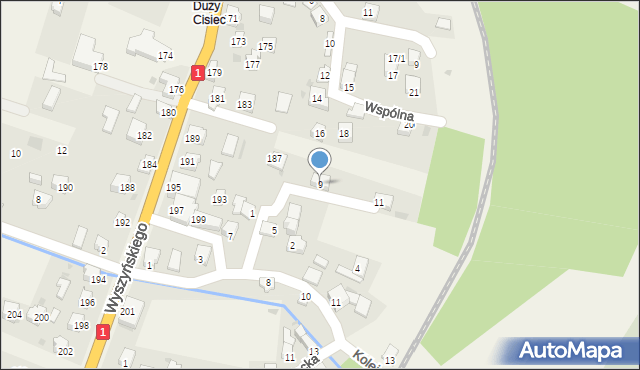 Cisiec, Strażacka, 9, mapa Cisiec