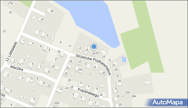 Ćwiklice, Strzelców Podhalańskich, 17, mapa Ćwiklice