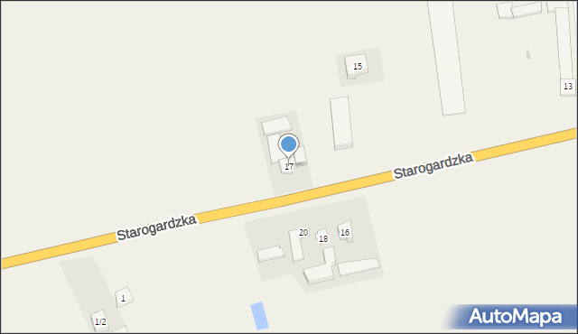 Czarlin, Starogardzka, 17, mapa Czarlin