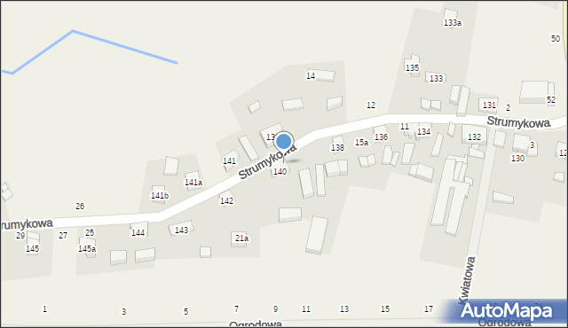 Czarnylas, Strumykowa, 17, mapa Czarnylas