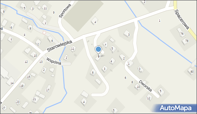 Czaszyn, Starowiejska, 9, mapa Czaszyn