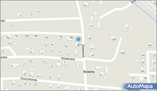 Czechowice-Dziedzice, Stawowa, 80, mapa Czechowic-Dziedzic