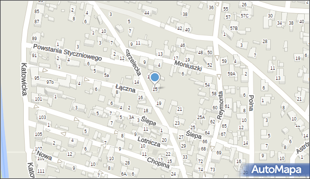 Czeladź, Strzelecka, 15, mapa Czeladź