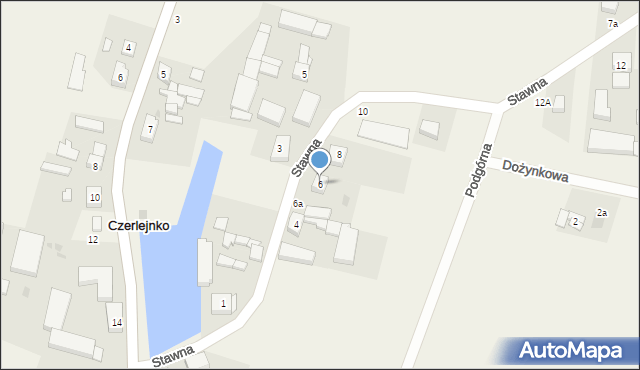 Czerlejnko, Stawna, 6, mapa Czerlejnko