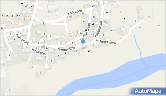 Czernichów, Starowiślna, 8, mapa Czernichów