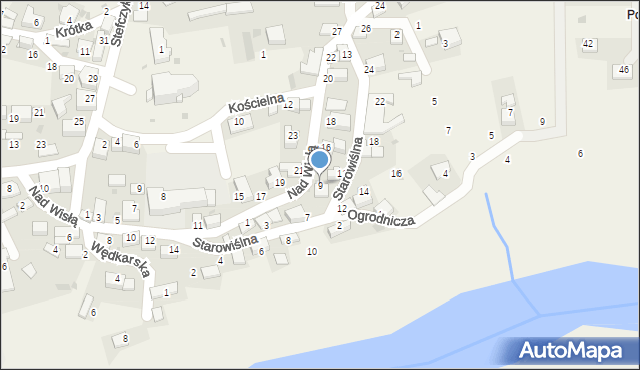 Czernichów, Starowiślna, 9, mapa Czernichów