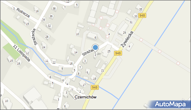 Czernichów, Strażacka, 1, mapa Czernichów