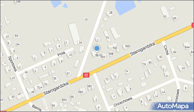 Czersk, Starogardzka, 59, mapa Czersk