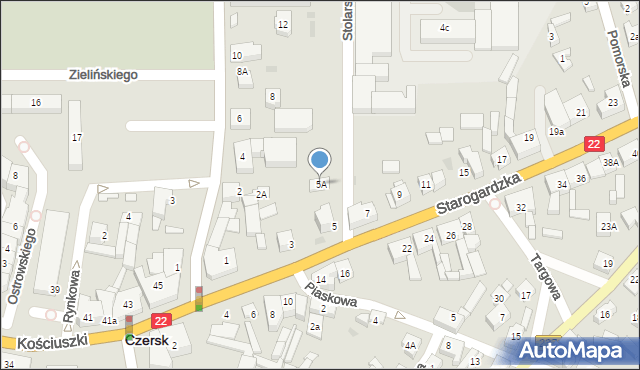 Czersk, Starogardzka, 5A, mapa Czersk