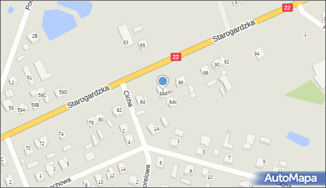 Czersk, Starogardzka, 84A, mapa Czersk