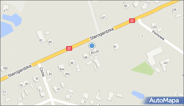 Czersk, Starogardzka, 90, mapa Czersk