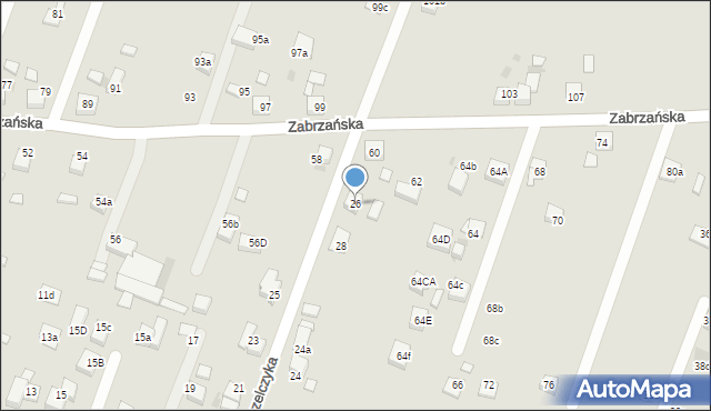 Czerwionka-Leszczyny, Strzelczyka, 26, mapa Czerwionka-Leszczyny