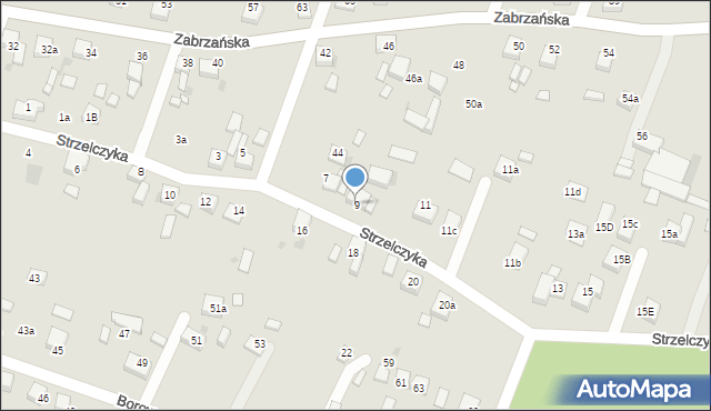 Czerwionka-Leszczyny, Strzelczyka, 9, mapa Czerwionka-Leszczyny