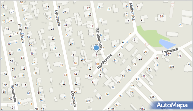 Częstochowa, Starogardzka, 1, mapa Częstochowy