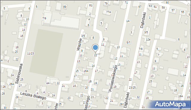 Częstochowa, Stefana Batorego, 12, mapa Częstochowy