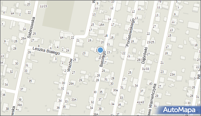 Częstochowa, Stefana Batorego, 22A, mapa Częstochowy