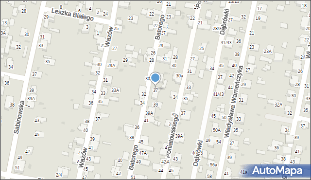 Częstochowa, Stefana Batorego, 37, mapa Częstochowy