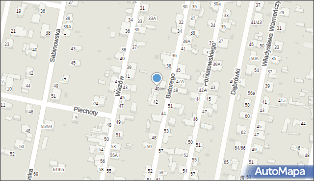 Częstochowa, Stefana Batorego, 40A, mapa Częstochowy