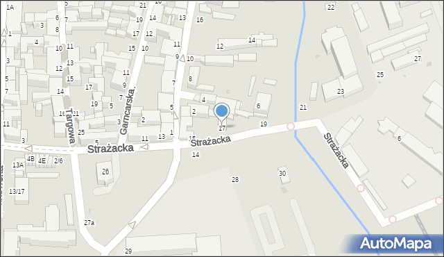 Częstochowa, Strażacka, 17, mapa Częstochowy