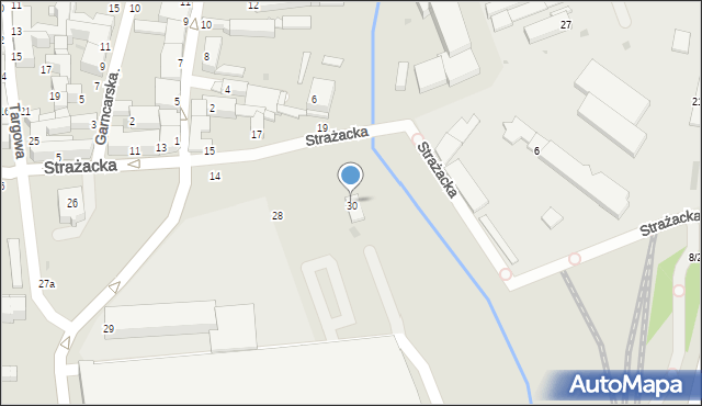 Częstochowa, Strażacka, 30A, mapa Częstochowy
