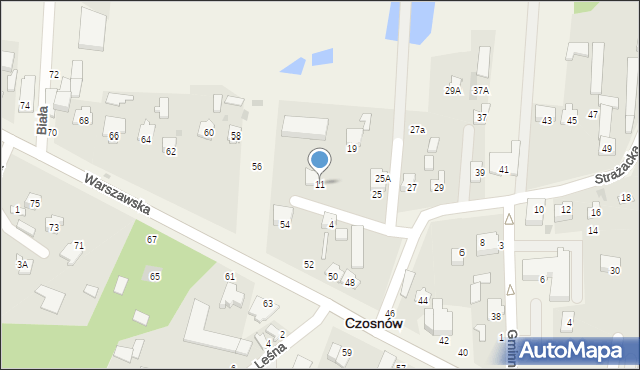 Czosnów, Strażacka, 11, mapa Czosnów