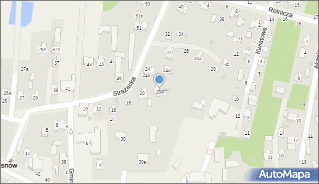 Czosnów, Strażacka, 20A, mapa Czosnów