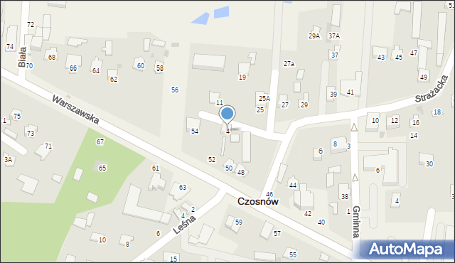 Czosnów, Strażacka, 4, mapa Czosnów