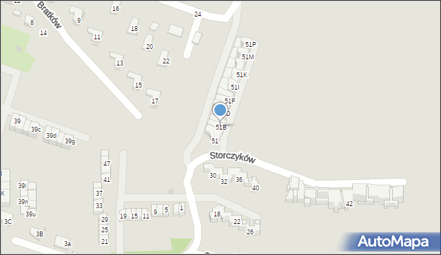 Dąbrowa Górnicza, Storczyków, 51B, mapa Dąbrowa Górnicza