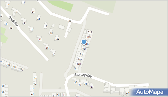 Dąbrowa Górnicza, Storczyków, 51I, mapa Dąbrowa Górnicza