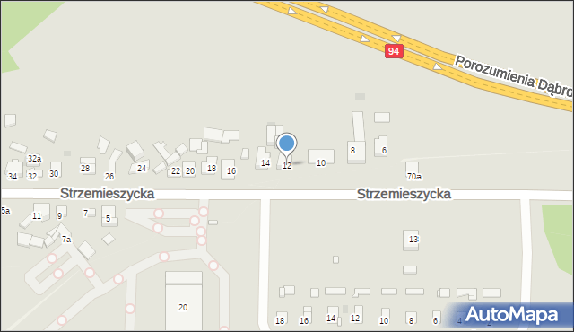 Dąbrowa Górnicza, Strzemieszycka, 12, mapa Dąbrowa Górnicza