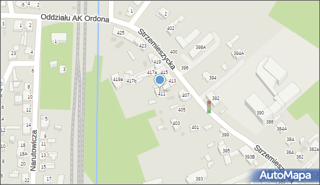 Dąbrowa Górnicza, Strzemieszycka, 411a, mapa Dąbrowa Górnicza