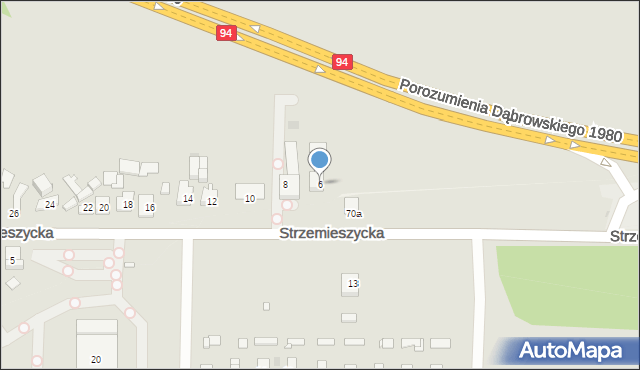 Dąbrowa Górnicza, Strzemieszycka, 6, mapa Dąbrowa Górnicza