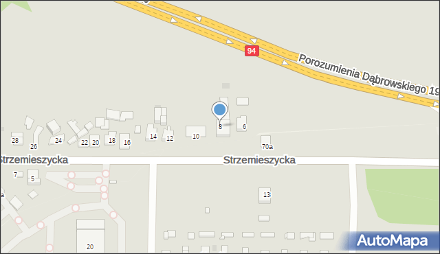 Dąbrowa Górnicza, Strzemieszycka, 8, mapa Dąbrowa Górnicza