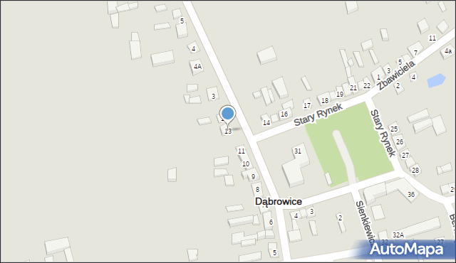 Dąbrowice, Stary Rynek, 13, mapa Dąbrowice