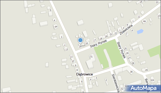 Dąbrowice, Stary Rynek, 14, mapa Dąbrowice