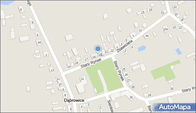 Dąbrowice, Stary Rynek, 19A, mapa Dąbrowice