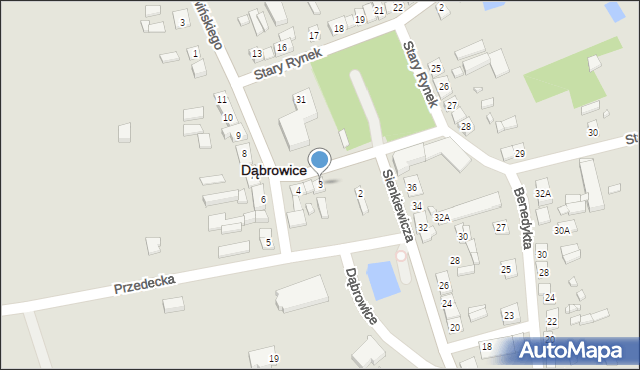 Dąbrowice, Stary Rynek, 3, mapa Dąbrowice