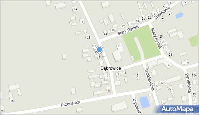 Dąbrowice, Stary Rynek, 9, mapa Dąbrowice