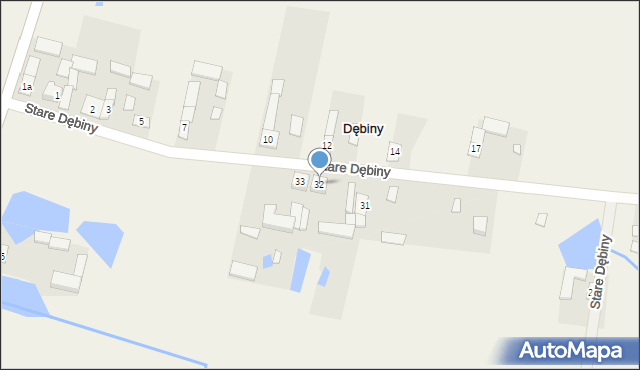 Dębiny, Stare Dębiny, 32, mapa Dębiny