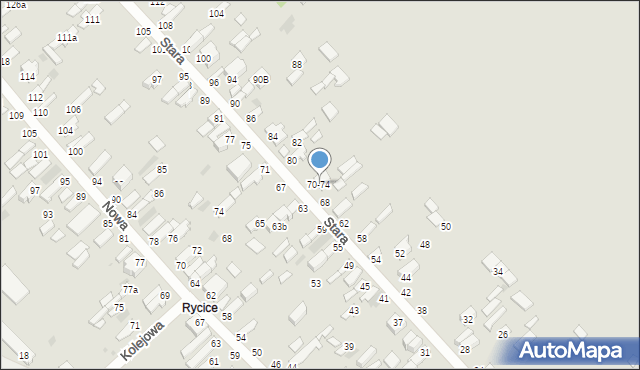 Dęblin, Stara, 70-74, mapa Dęblin